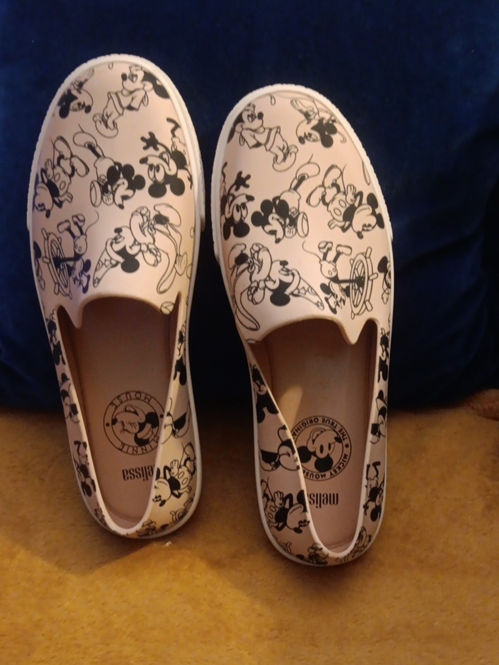 Melissa x Disney Pink and Black Mickey Mouse Slip-On Shoes